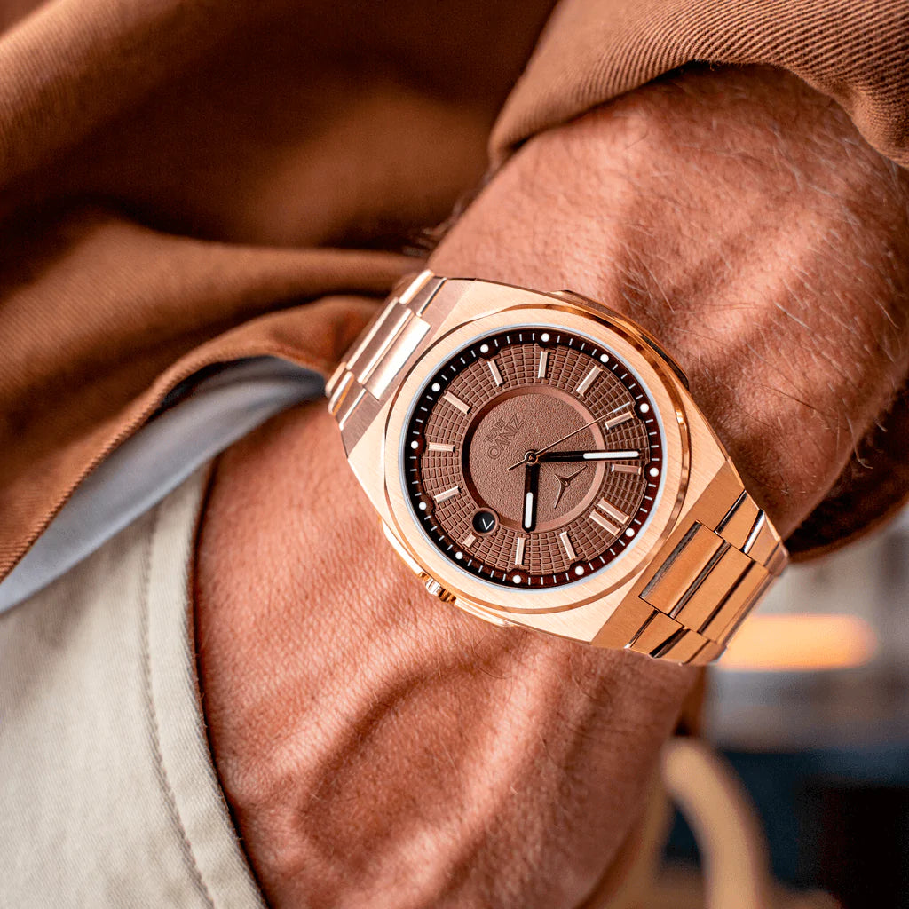 Rose gold steel discount watch